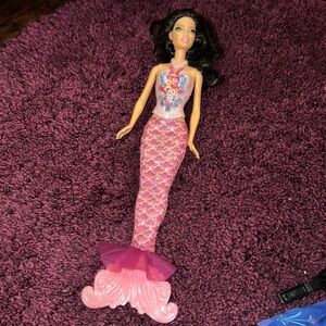 Pink Fairytale Barbie Magic Mermaid Doll with mermaid tail & fin Brunette doll​